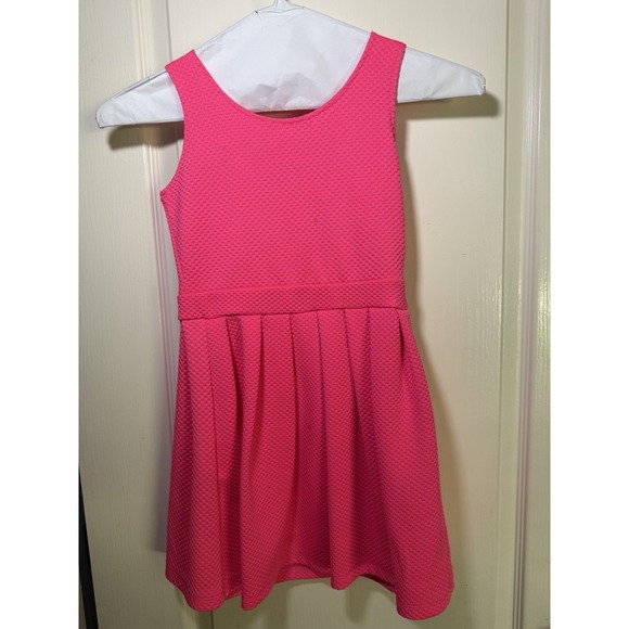 Poof Apparel Other - Poof! Girls Size Small Hot Pink Textured Fit & Flare Party Dress Sleeveless Fun